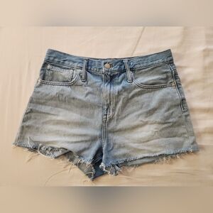 Madewell The Momjean Short Light Wash Distressed Size 30